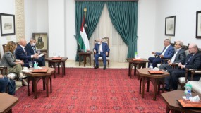 لقاء الرئيس عباس مع وزيري الصحة والتعاون الإقليمي الإسرائيليين