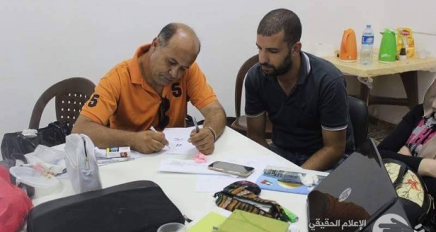 الفنان عمر شلا والفنان باسل المقوسي